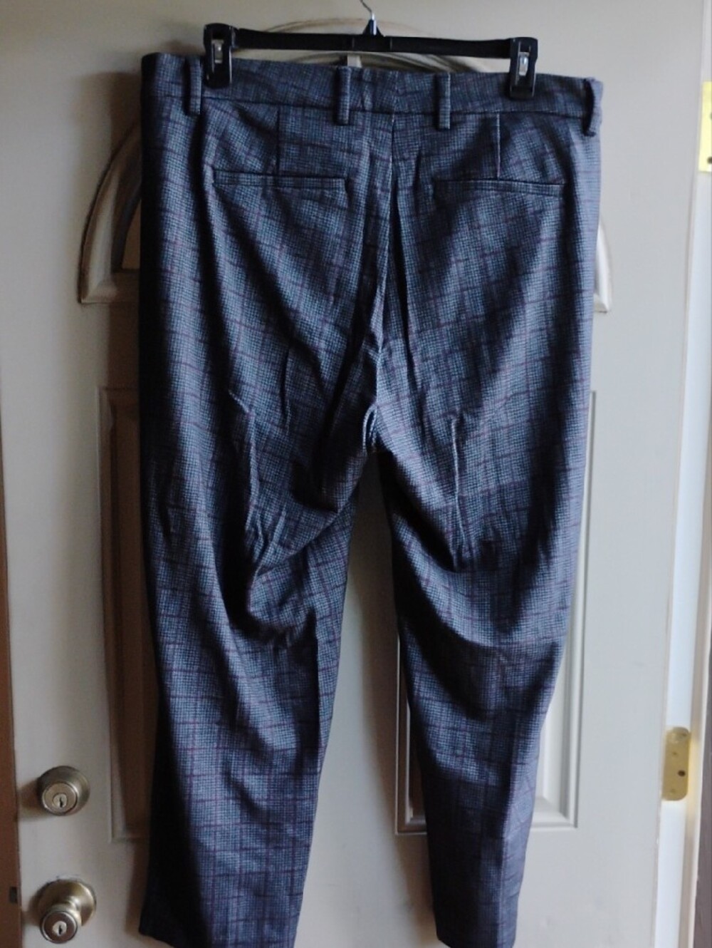 Liverpool Gray Plaid Dress Pants with Subtle Navy Windowpane - Picture 3 of 3